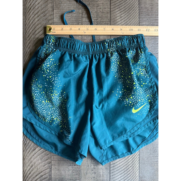 Nike Dri-FIT Tempo Running Shorts Teal with Yellow Dot Print | SM - Picture 7 of 7
